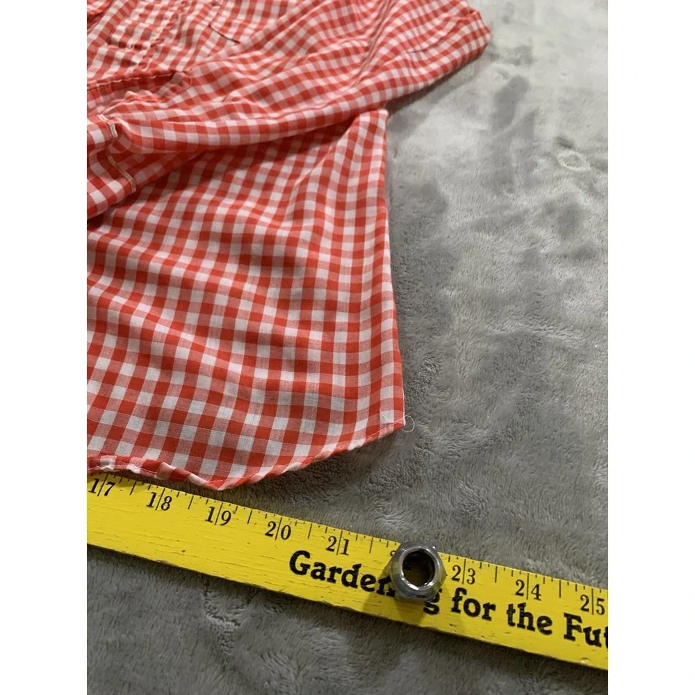 Vintage 60s 70s Levi's Plaid Gingham Western Button Shirt Size M Big E